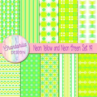 Free neon yellow and neon green digital papers set 19