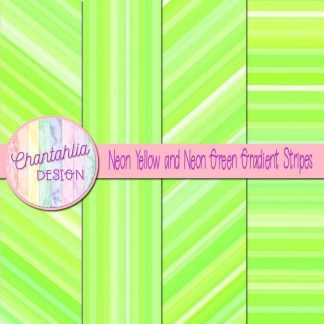 Free neon yellow and neon green gradient stripes digital papers