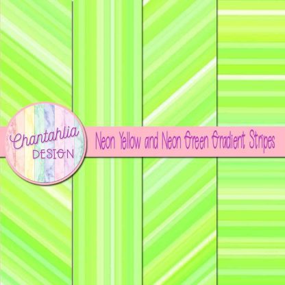 Free neon yellow and neon green gradient stripes digital papers
