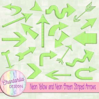 Free neon yellow and neon green striped arrows