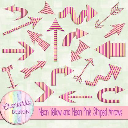 Free neon yellow and neon pink striped arrows