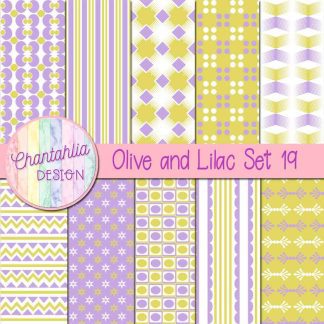 Free olive and lilac digital papers set 19