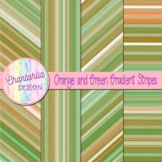 Free orange and green gradient stripes digital papers