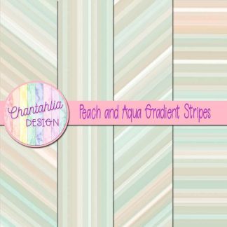 Free peach and aqua gradient stripes digital papers