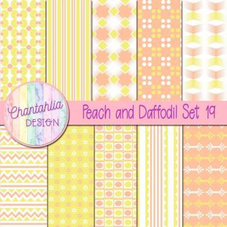 Free peach and daffodil digital papers set 19