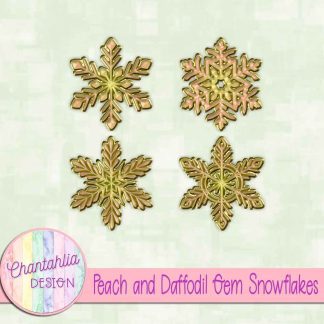 Free peach and daffodil gem snowflakes