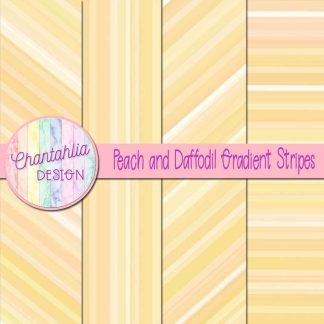 Free peach and daffodil gradient stripes digital papers