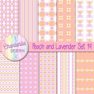 Free peach and lavender digital papers set 19