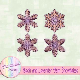 Free peach and lilac gem snowflakes