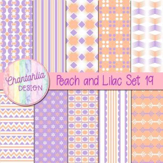 Free peach and lilac digital papers set 19