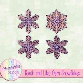 Free peach and lilac gem snowflakes