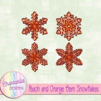 Free peach and orange gem snowflakes