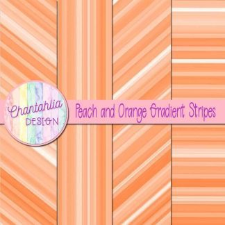 Free peach and orange gradient stripes digital papers