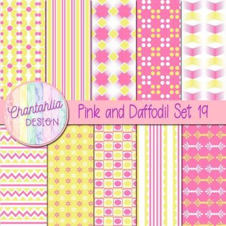 Free pink and daffodil digital papers set 19