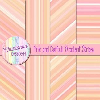 Free pink and daffodil gradient stripes digital papers