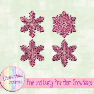 Free pink and dusty pink gem snowflakes