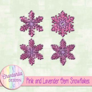 Free pink and lavender gem snowflakes