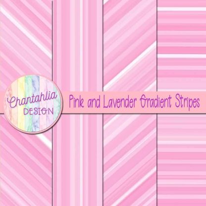 Free pink and lavender gradient stripes digital papers