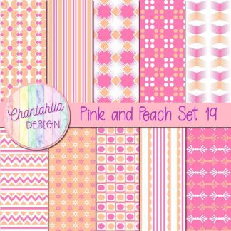 Free pink and peach digital papers set 19