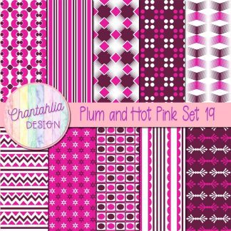 Free plum and hot pink digital papers set 19