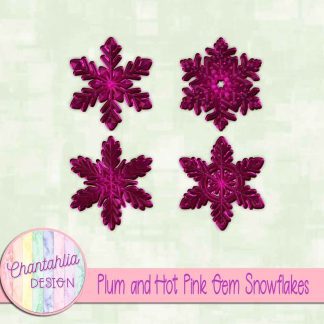 Free plum and hot pink gem snowflakes