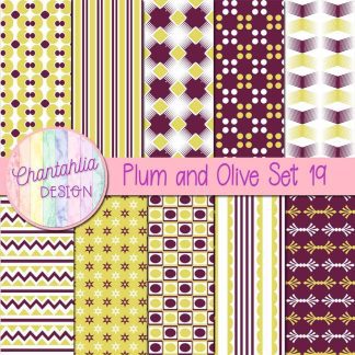 Free plum and olive digital papers set 19