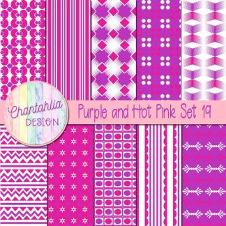 Free purple and hot pink digital papers set 19