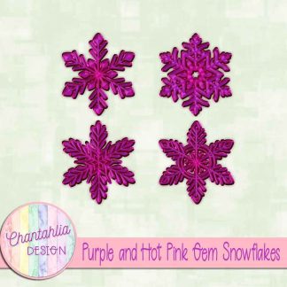 Free purple and hot pink gem snowflakes