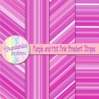 Free purple and hot pink gradient stripes digital papers