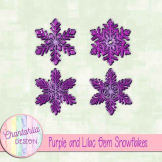 Free purple and lilac gem snowflakes