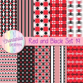 Free red and black digital papers set 19