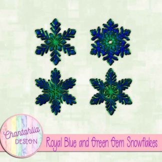 Free royal blue and green gem snowflakes