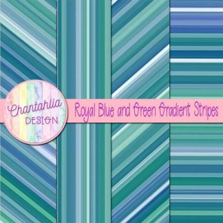 Free royal blue and green gradient stripes digital papers