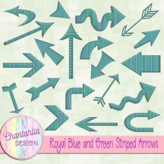 Free royal blue and green striped arrows