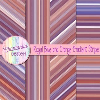 Free royal blue and orange gradient stripes digital papers