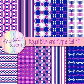 Free royal blue and purple digital papers set 19