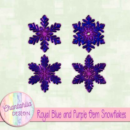 Free royal blue and purple gem snowflakes