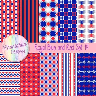 Free royal blue and red digital papers set 19