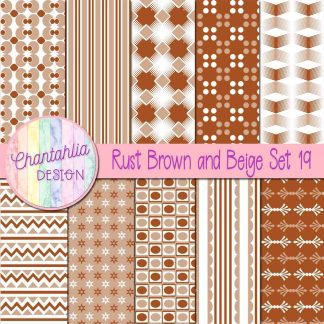 Free rust brown and beige digital papers set 19