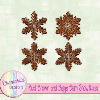 Free rust brown and beige gem snowflakes