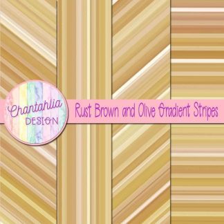 Free rust brown and olive gradient stripes digital papers