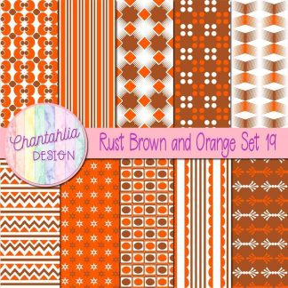 Free rust brown and orange digital papers set 19