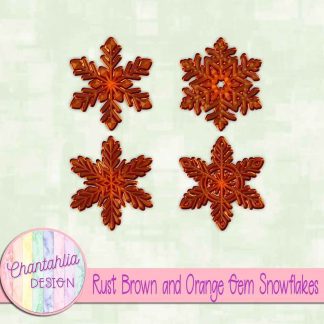 Free rust brown and orange gem snowflakes