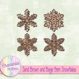 Free sand brown and beige gem snowflakes