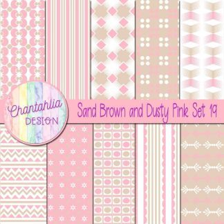 Free sand brown and dusty pink digital papers set 19