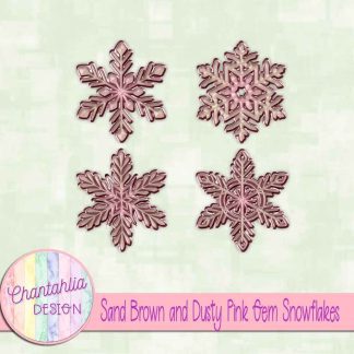 Free sand brown and dusty pink gem snowflakes