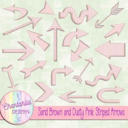 Free sand brown and dusty pink striped arrows