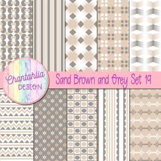 Free sand brown and grey digital papers set 19