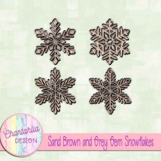 Free sand brown and grey gem snowflakes