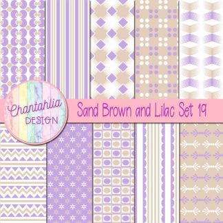 Free sand brown and lilac digital papers set 19